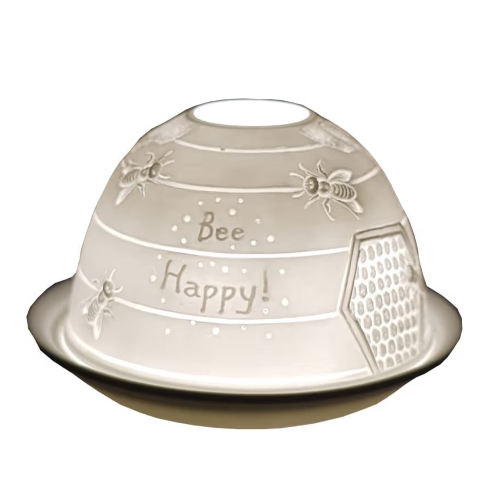 Bee Happy Ceramic Tea Light Dome